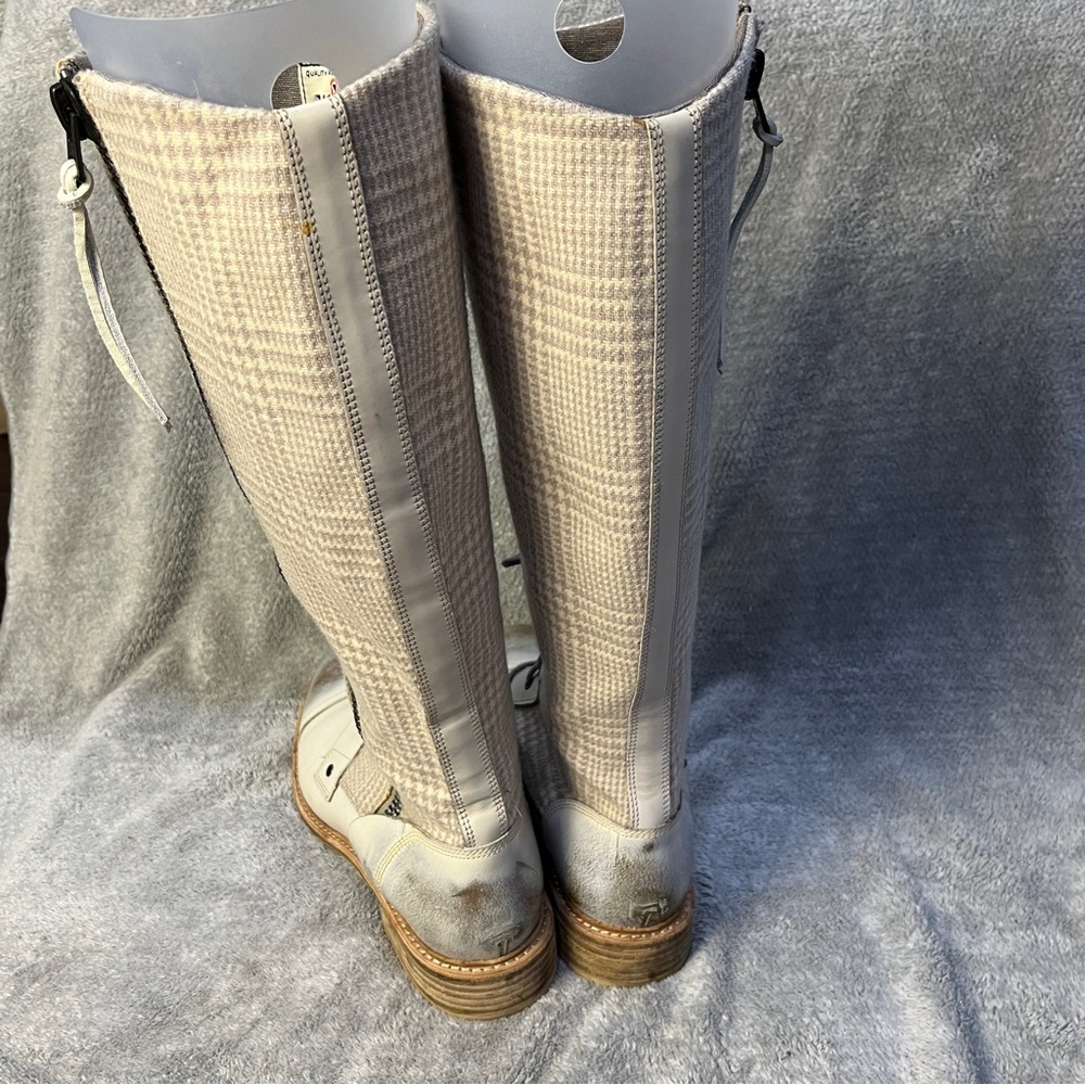Woolrich Roadhouse Tall Boots Cream Gray Conductor Combat Boots Size 9.5 RARE - Picture 6 of 8